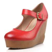 Caerphilly卡芙琳时尚英伦风复古坡跟单鞋女式鞋子CLD17-2 红色39