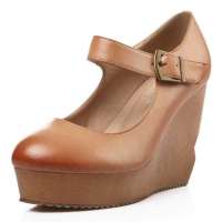 Caerphilly卡芙琳时尚英伦风复古坡跟单鞋女式鞋子CLD17-2 杏色38