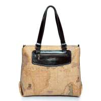 NUCELLE纽芝兰旅行家系列牛皮地图单肩包 344魔镜黑