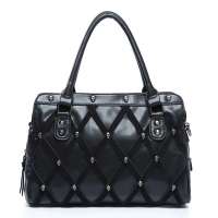 JUST STAR欧时纳霹雳派对系列配反绒牛皮菱格两用包 560魔镜黑