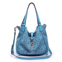 NUCELLE纽芝兰百变女王系列牛皮一包两用子母包 358孔雀蓝