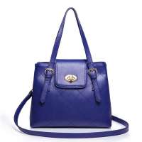 NUCELLE纽芝兰明媚时光系列牛皮菱格两用包 370宝蓝色