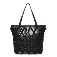 JUST STAR欧时纳霹雳派对系列配反绒牛皮菱格两用包 559魔镜黑