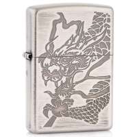 ZIPPO打火机  SC1763 苍龙-镀铬蚀刻 39570