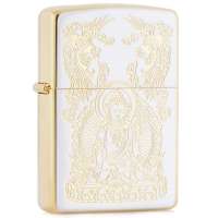 ZIPPO打火机  SC1913 五面镀金蚀刻 圣观世音菩萨
