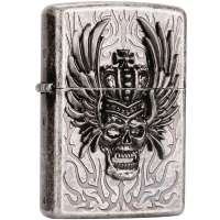 ZIPPO打火机  SC1991 海盗之王 蚀刻徽章 仿古银FM-3