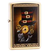 ZIPPO打火机  28320 工业时代-骷髅 纯铜拉丝彩印