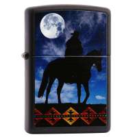 ZIPPO打火机  28311 月下牛仔 黑哑漆彩印