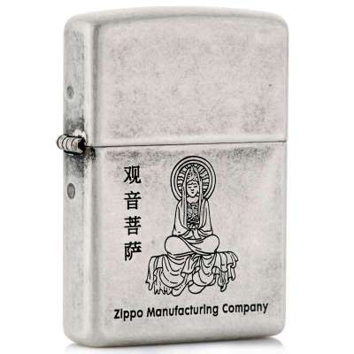 ZIPPO打火机  SC0896 仿古银观音菩萨