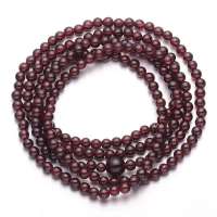 BOFIEER宝菲尔天生女人石天然极品红石榴石216颗佛珠时尚长款手链-4mm(附珠宝鉴定证书)ES0115