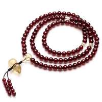 BOFIEER宝菲尔天然石榴石间黄水晶招财葫芦(108系列长款手链6mm附鉴定证书)ES0120