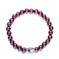 BOFIEER宝菲尔天然石榴石时尚福祐鱼泰银手链-8mm(ES0050)