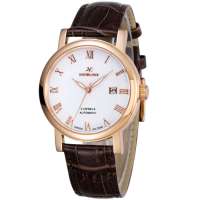 汉爱 传奇系列 全自动机械情侣对表男士手表 H5.7818G白面棕皮带