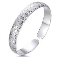 金叶珠宝千足银手镯繁花似锦