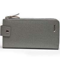 binger宾格 高档雪花纹时尚真皮手拿包 420031烟灰白