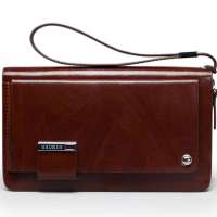 binger宾格 高档树皮纹欧美风商务手拿包 410101棕色