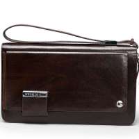 binger宾格 高档树皮纹欧美风商务手拿包 410101黑色