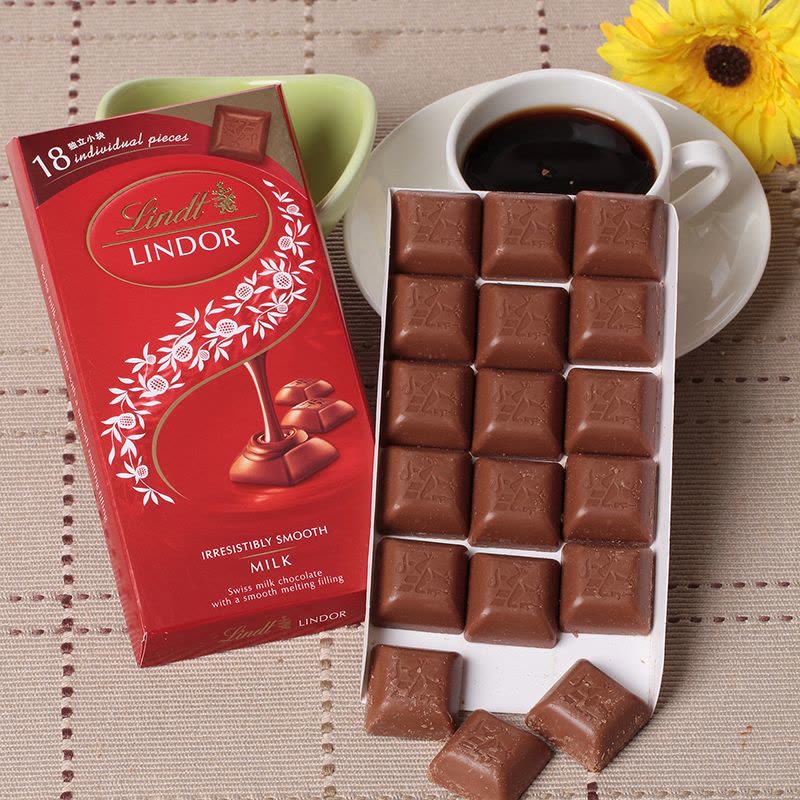 瑞士莲(Lindt) 软心-小块装牛奶巧克力 100g 18块立小块(瑞士)图片