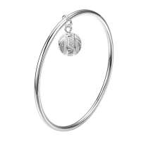 跃进珠宝-S990纯银精品手镯铃铛光圈时尚镯 约15克(带权威国检证书)