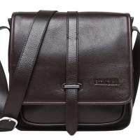 binger宾格 真皮新款斜跨学院风书包100312咖啡色