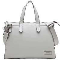 binger宾格头层摔纹牛皮横款公文包101063青灰色