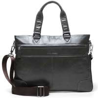 binger宾格 正品真皮时尚商务简约大气公文包120535烟灰色