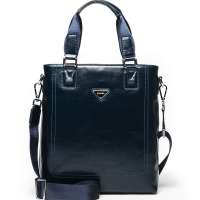 binger宾格 正品时尚英伦都市休闲新款牛皮手提包120583蓝色