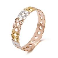 金马珠宝 18K金戒指 女款戒指 精美工艺戒指 爱的桂冠 DA00002T(可刻字)