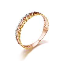 金马珠宝 18K金戒指 彩金戒指 女款戒指 爱的棱角 H0015T(可刻字)