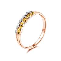 金马珠宝 18K金戒指 彩金戒指 女款戒指 双宿双飞 H0012T(可刻字)