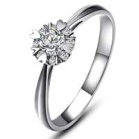 OL珠宝 白18K金钻石戒指珍爱  QRC1781
