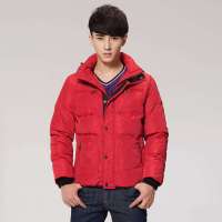 唐狮 男装帽一手长羽绒服11141107310141807(玛丽红XXL)