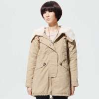 唐狮 女长款夹棉外套11142106546081105(深卡其L)
