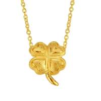 金叶珠宝 千足金套装四叶草9.22g