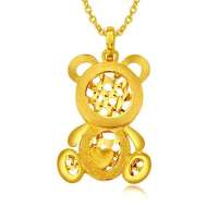 金叶珠宝 千足金吊坠QQ熊-贝贝6.77g