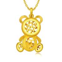 金叶珠宝 千足金吊坠QQ熊-妞妞6.55g