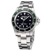 汉爱 速赛系列 商务精钢微夜光男士手表 H4.6703绿色表圈