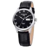 汉爱 传奇系列 复古罗马字面机械男士手表 H5.6828G黑面黑皮带