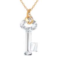 玛蒂迩珠宝 采用进口奥地利水晶 项链锁骨链 女 欧美 时尚饰品 心灵密匙 银色魅影