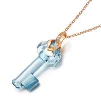 玛蒂迩珠宝 采用进口奥地利水晶 项链锁骨链 女 欧美 时尚饰品 心灵密匙 印第安蓝色