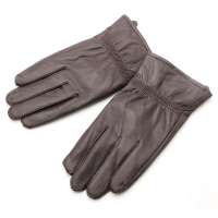 PANDARA经典男款加绒羊皮PGLVM03100%羊皮分指手套  深棕色