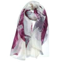 PANDARA 28%真丝/72%羊毛 140丝毛围巾SW01B(紫色)70*190 CM