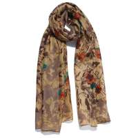 PANDARA 28%真丝/72%羊毛 140丝毛围巾SW02C(土黄)70*190 CM