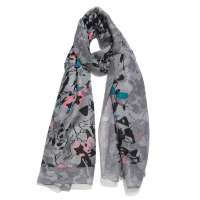 PANDARA 28%真丝/72%羊毛 140丝毛围巾SW02D(深灰)70*190 CM