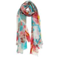 PANDARA 28%真丝/72%羊毛 80丝毛围巾SW05B(蓝色/红色)80*190CM