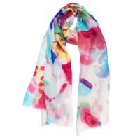 PANDARA 28%真丝/72%羊毛 80丝毛围巾SW05C(绿色/玫红)80*190CM