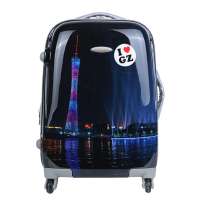 泊客行者，ABS PC 时尚旅行箱，地标版6455-GZ-24黑色