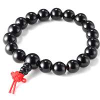 唯一(Winy)天然红绳黑玛瑙手链 吉祥如意10MM幸福石 新品 天然水晶 B3 117SL6