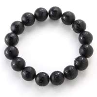 唯一(Winy)天然磨砂六字真言黑玛瑙手链 吉祥幸福石 12MM 天然水晶 B14 115SL6