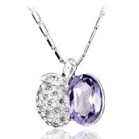 唯一（Winy）水晶项链 苹果情缘 时尚可爱女款项链 生日礼物韩国 蓝色 配礼盒 167XL2